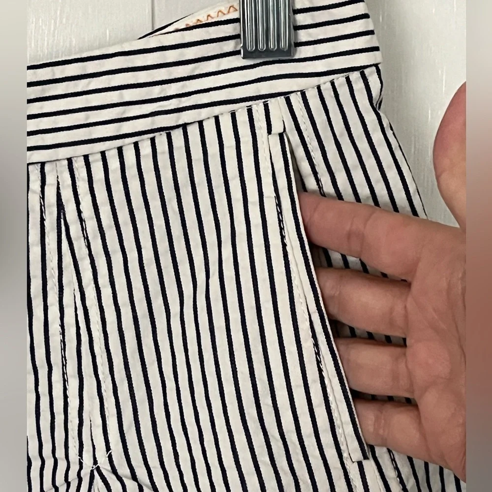 J. Crew Black and White A-Line Striped Skirt